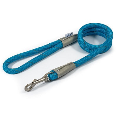 Ancol Viva Rope Refl Snap Lead Blue 12mm