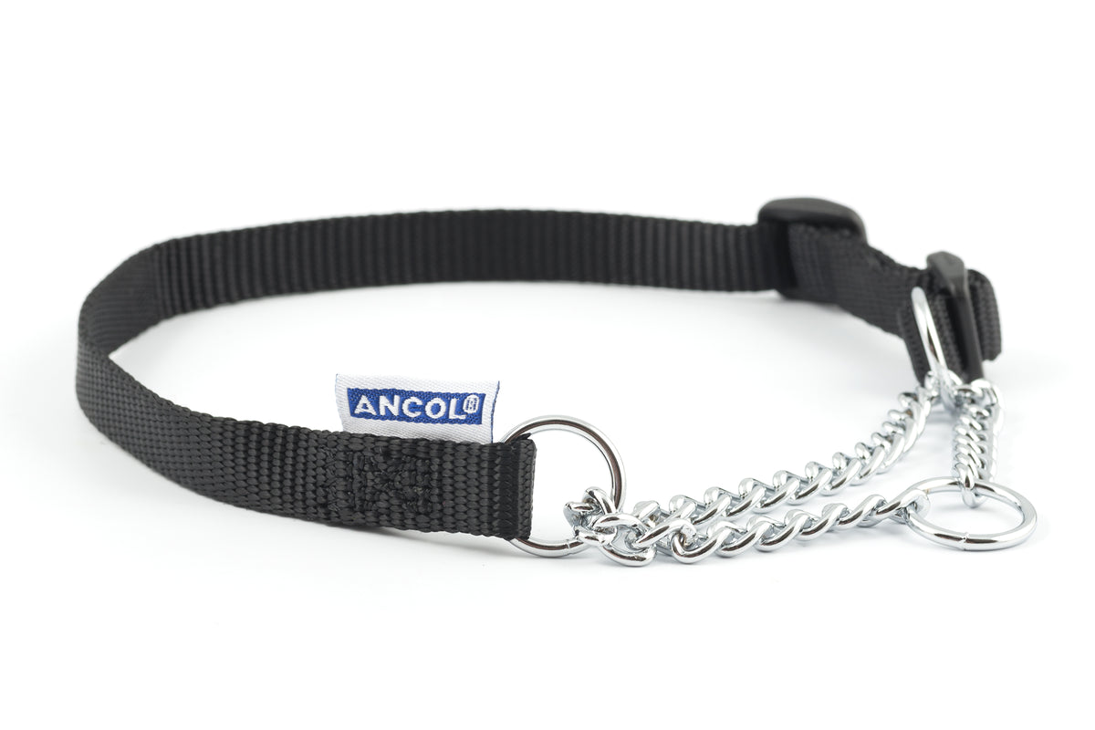 Ancol Nyl Chain Check Collar Black S2-4