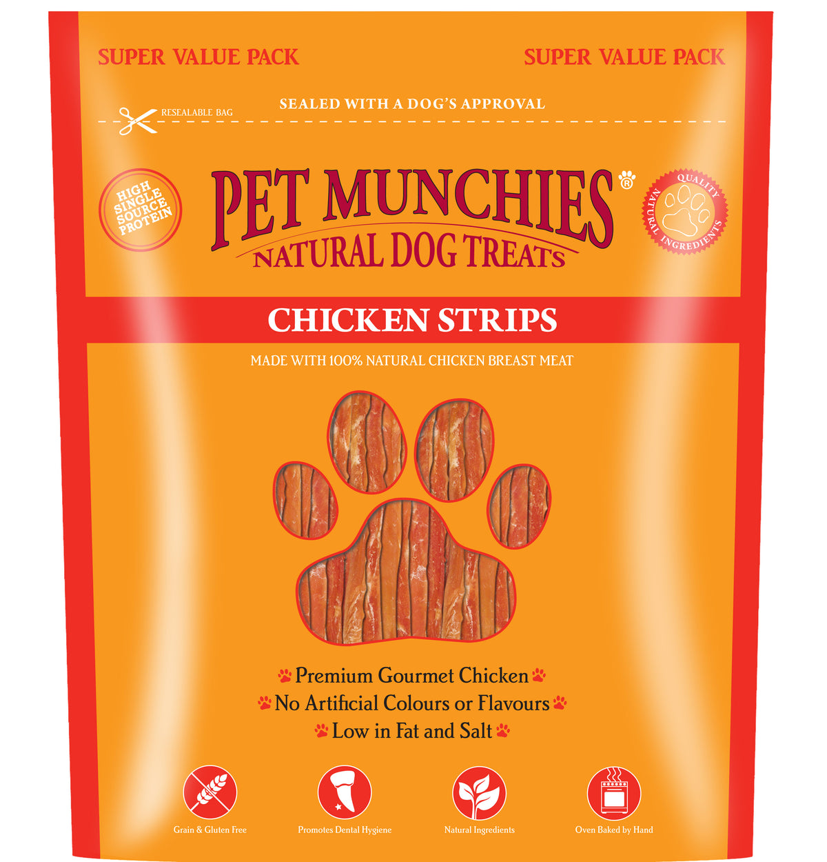 Pet Munchies Dog Treat Ckn Strips 3x320g