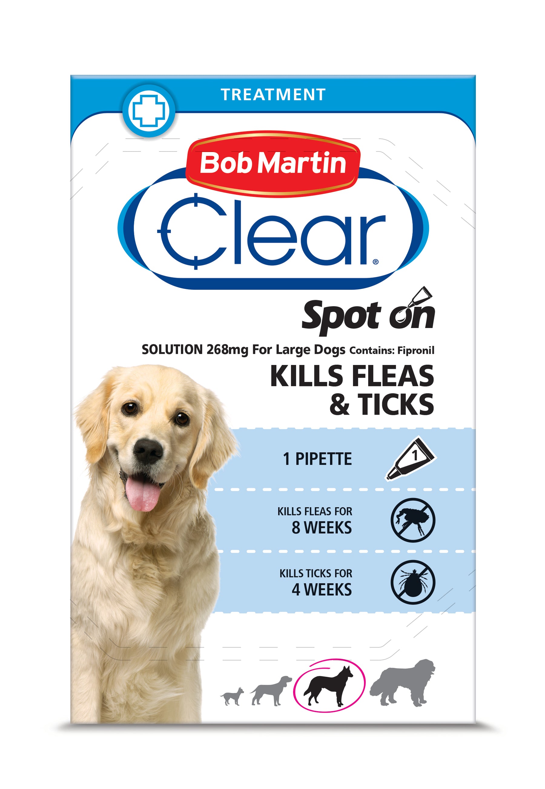 BM Flea Clear Spot On Med Dog 1 Tube x10