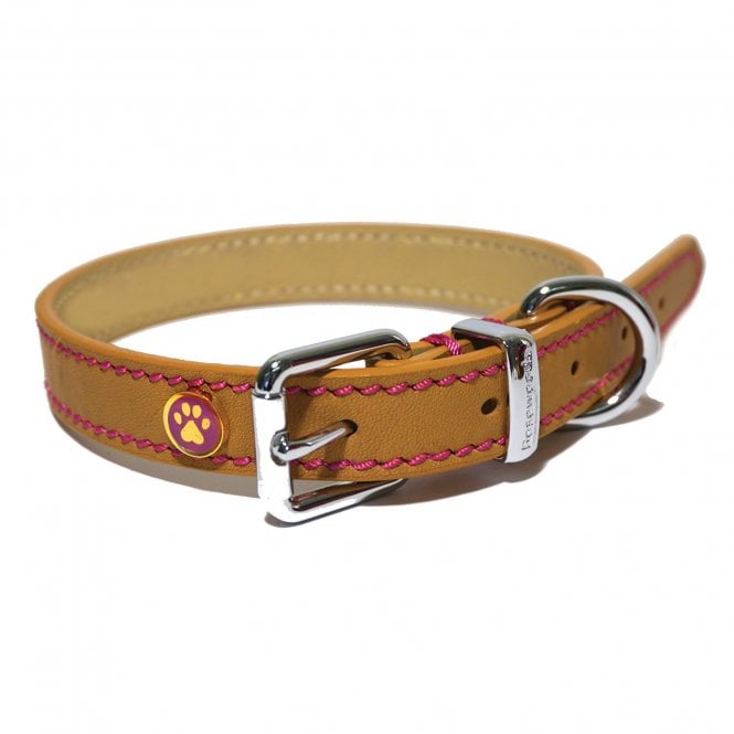 Lux Leather Tan Collar 10-14" x 1/2"