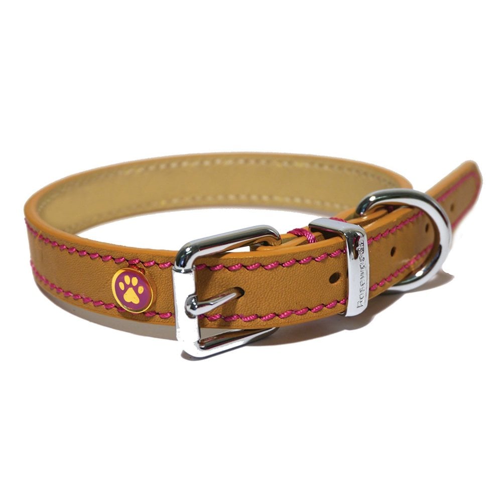 Lux Leather Tan Collar 14-18" x 3/4"