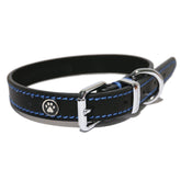 Lux Leather Black Collar 14-18" x 3/4"