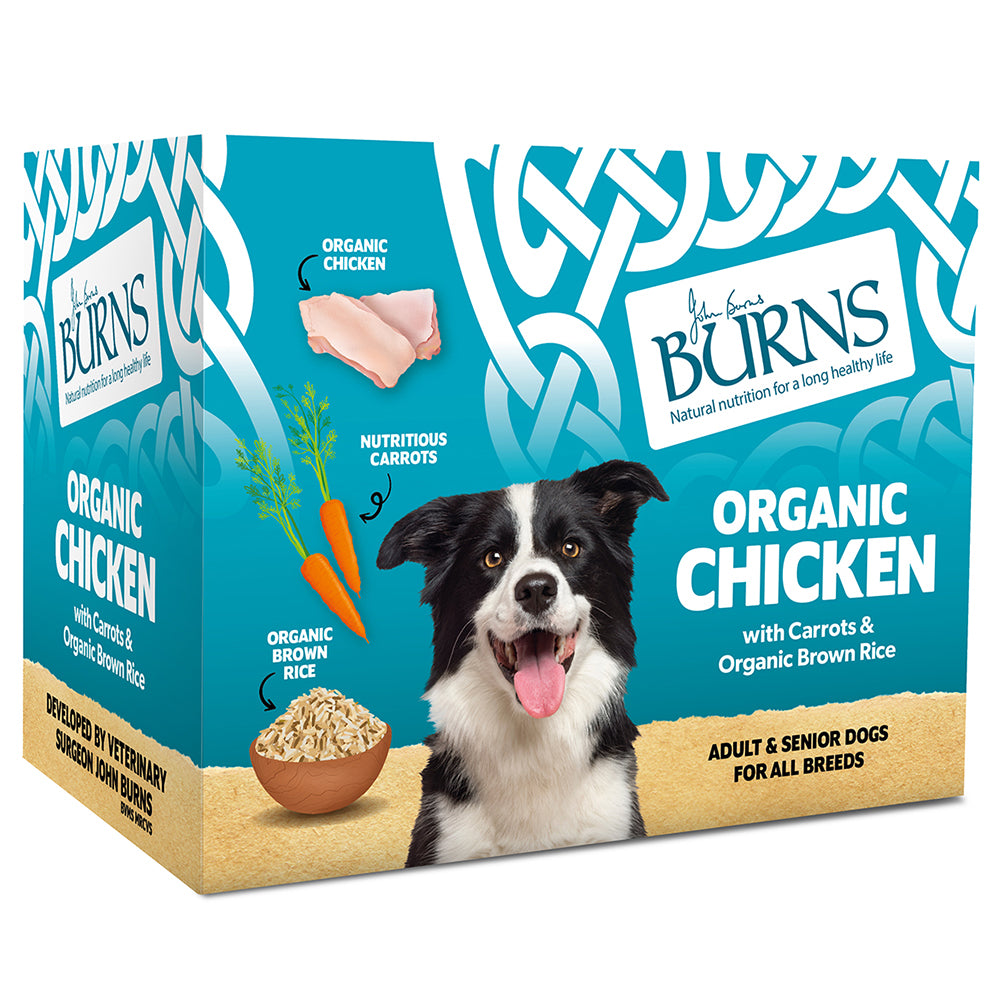 Burns Dog Tray Organic Chicken 6x395g