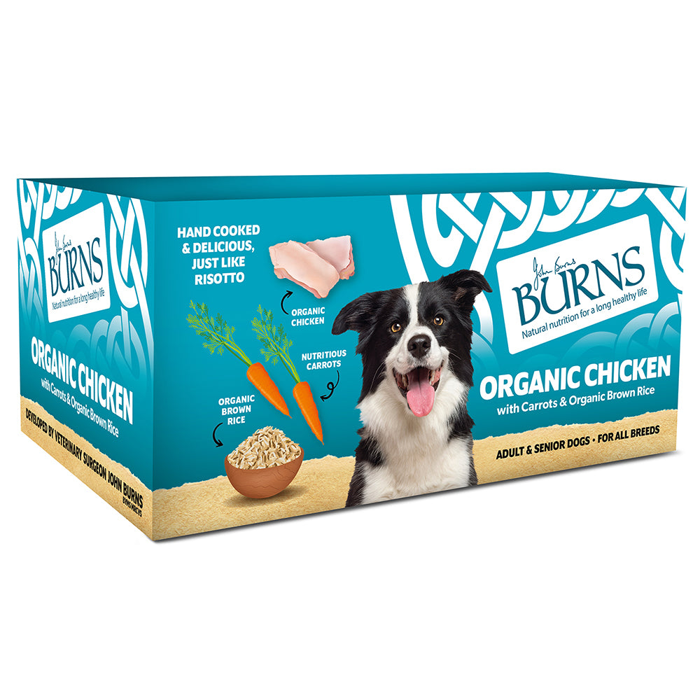 Burns Dog Tray Organic Chicken 12x150g