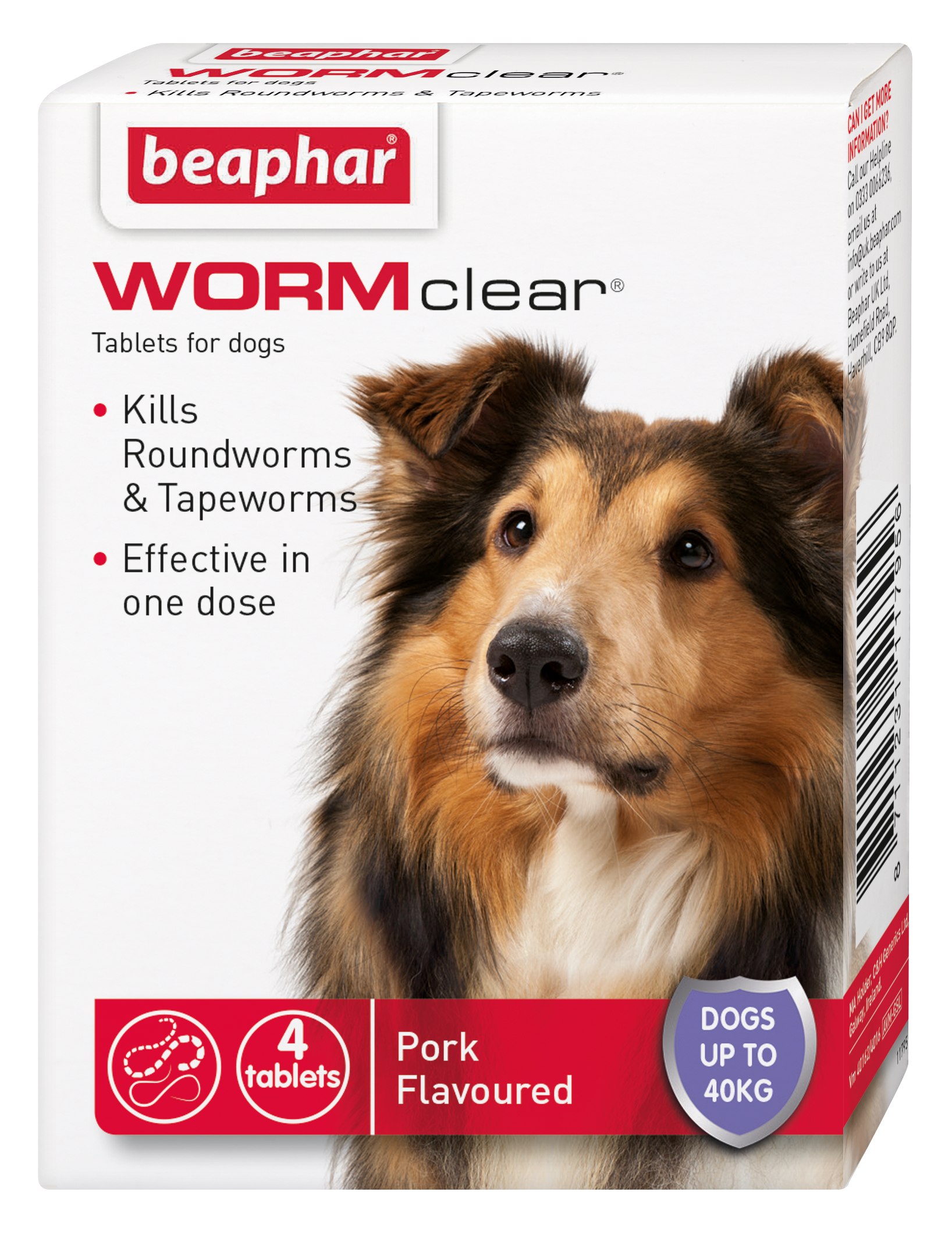 Beaphar WORMclear Dog to 40kg 4 tabs x6