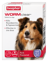 Beaphar WORMclear Dog to 40kg 4 tabs x6