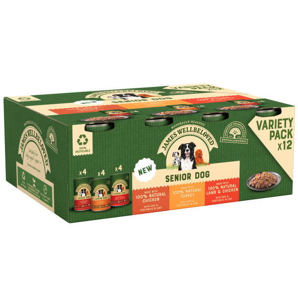 JW Dog Senior Mix Loaf Tins 12x400g