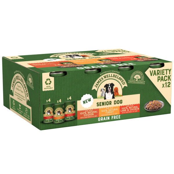 JW Dog Senior GF Mix Loaf Tins 12x400g