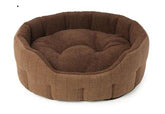 HOP Brown Tweed Faux Sheepskin Oval Snug