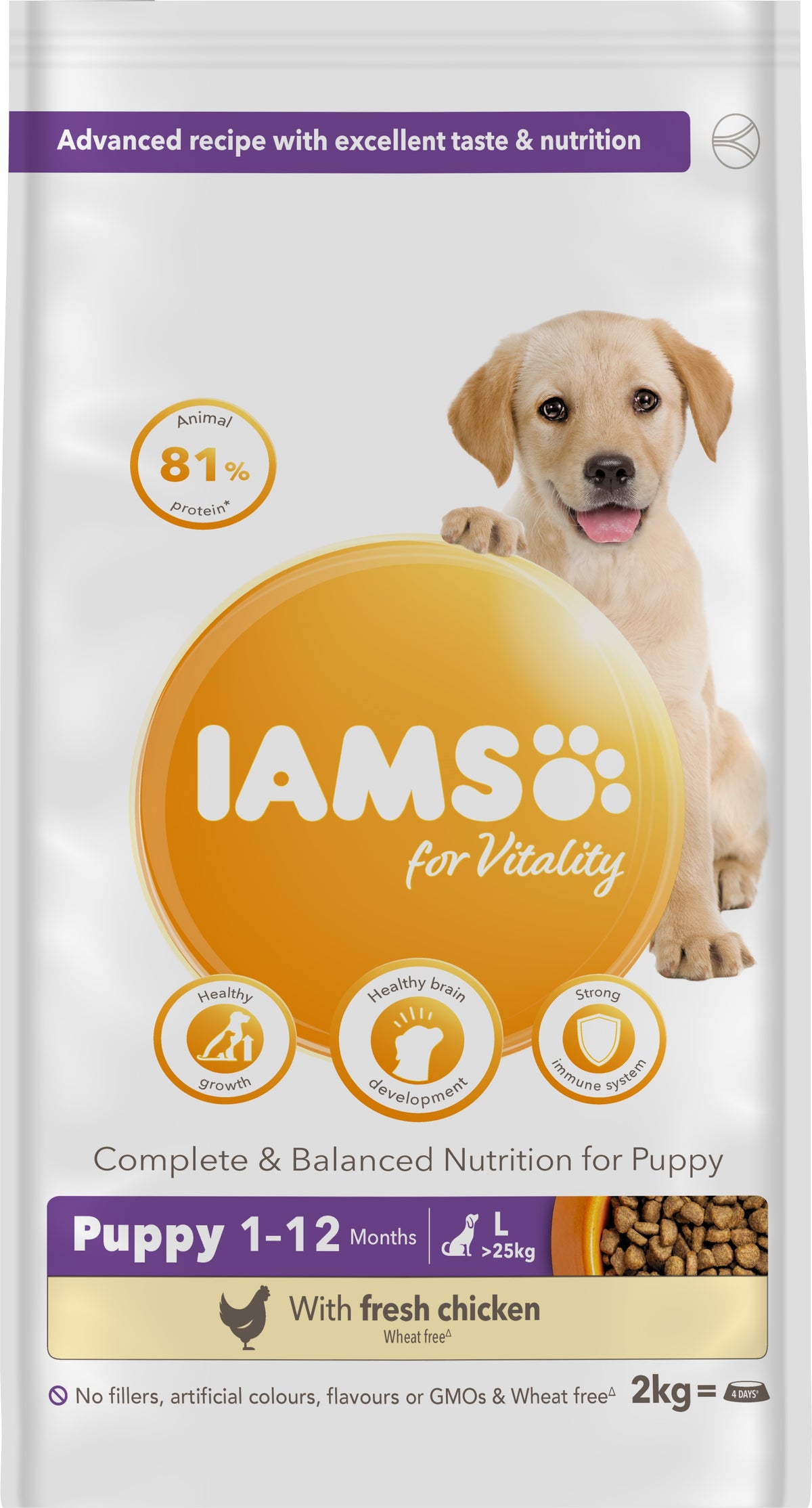 Iams Puppy Vitality Large Chick 2x2kg