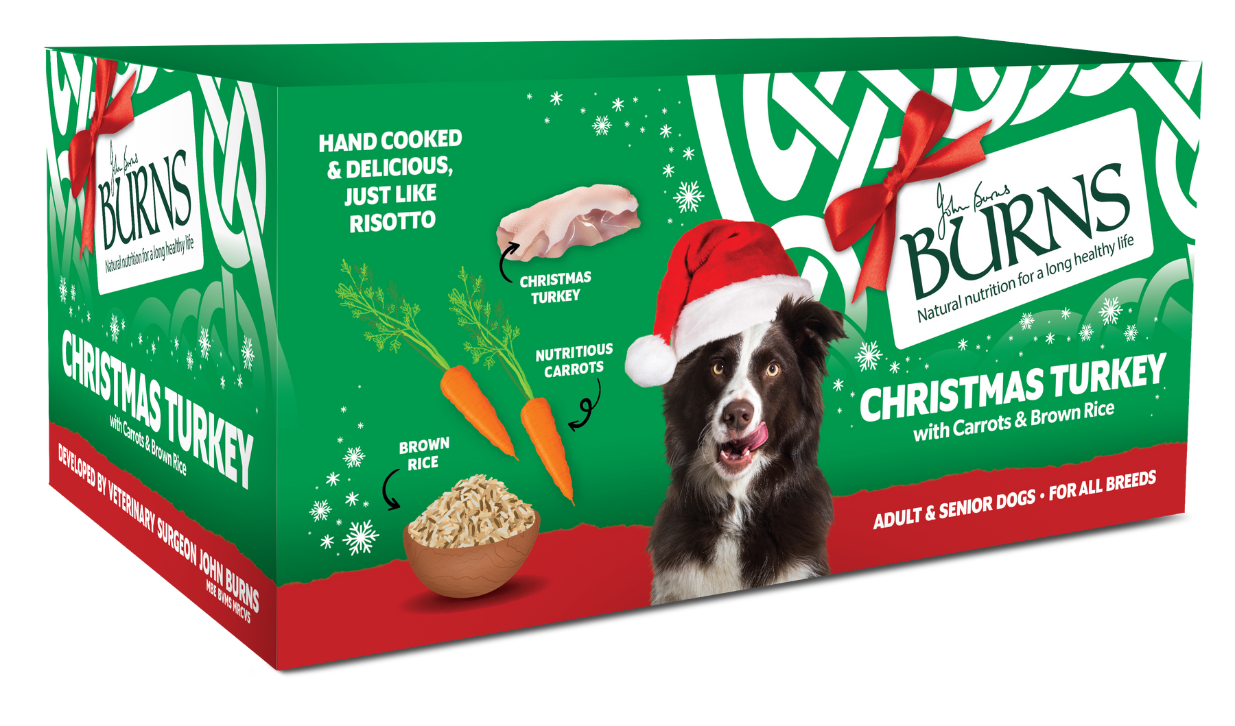 Burns Xmas Dog Tray Turkey 12x150g