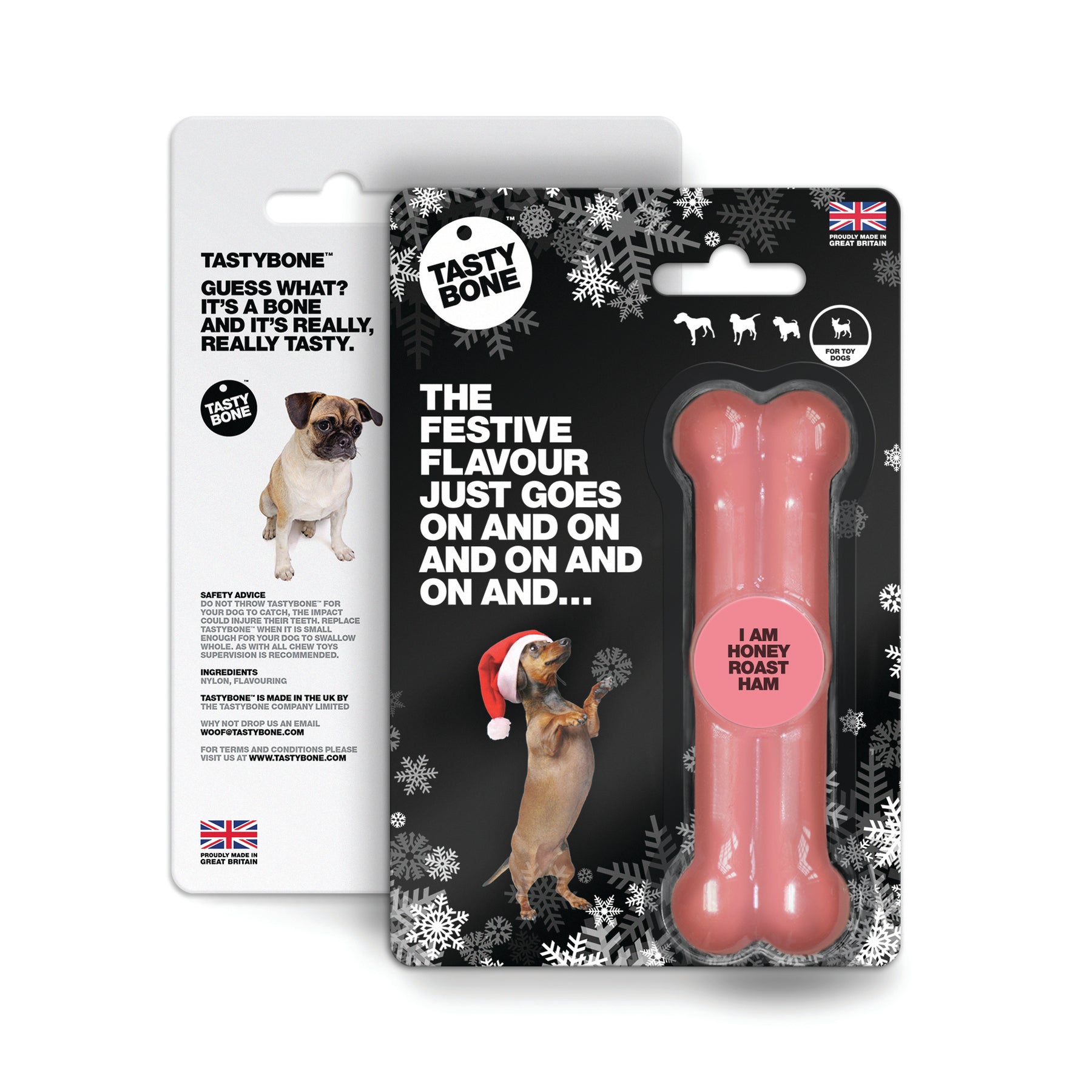 BFP Xmas Tasty Bone H/Rst Ham Toy/Puppy