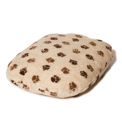 DD Fleece Beige Brown Paw Fibre Bed S3