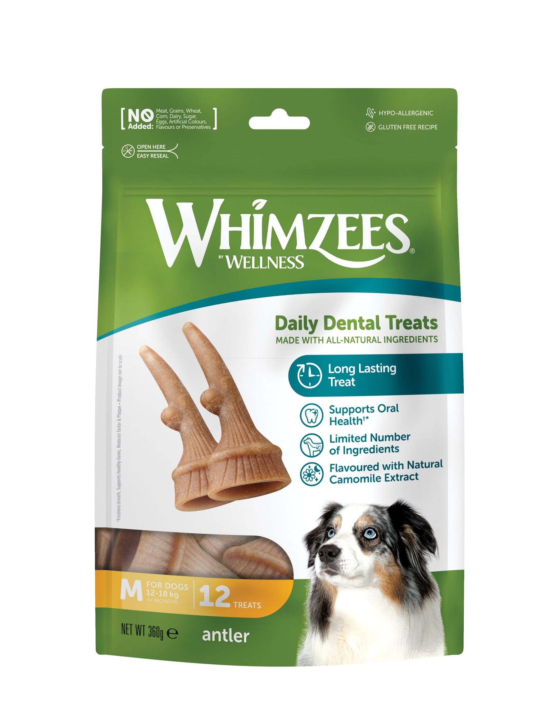 Whimzees Antler Medium 12pkx6