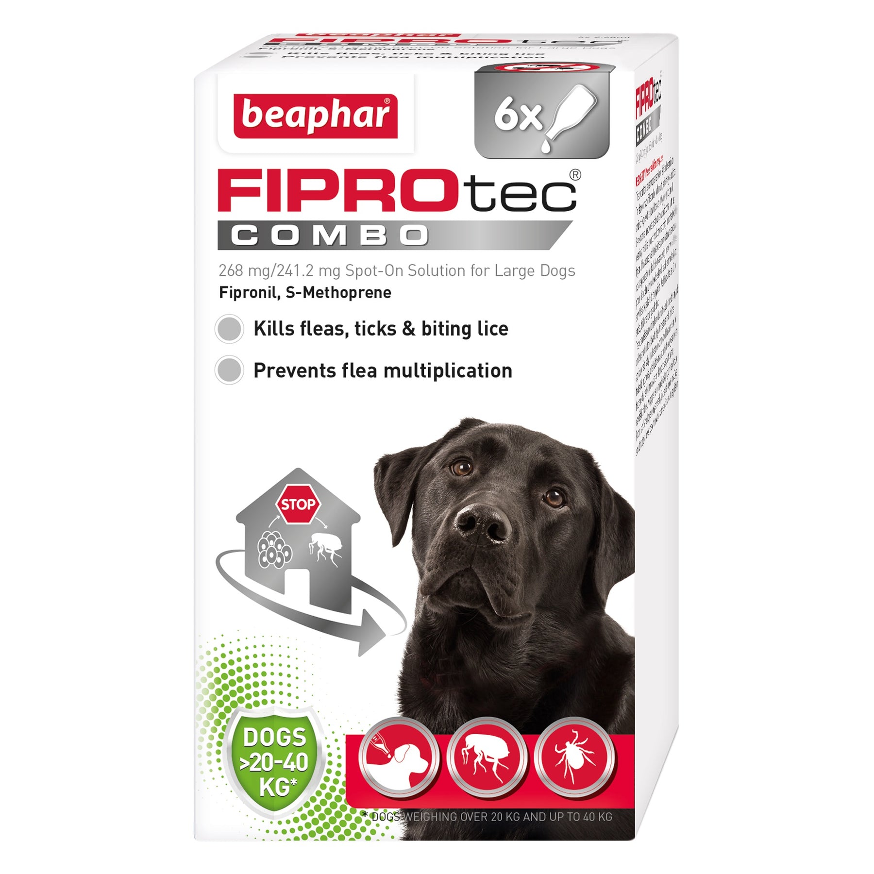 Beaphar FIPROtec COMBO Lrg Dog 6 pip x4