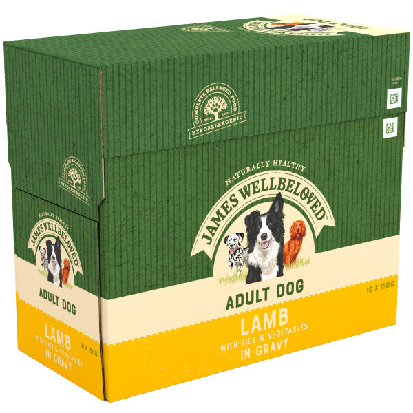 JW Dog Adult Lamb Grvy Pchs 4x10x150g