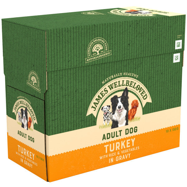 JW Dog Adult Turkey Grvy Pchs 4x10x150g